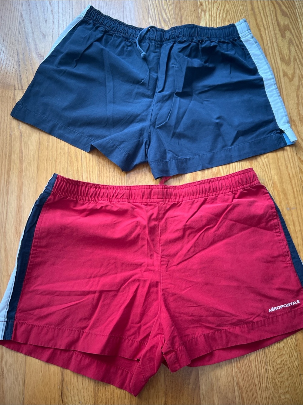 Aeropostale Men’s Navy and Red Athletic Shorts Duo